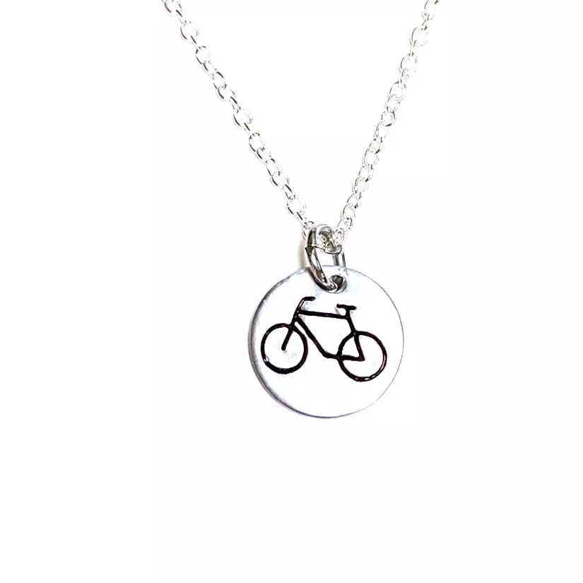 18-sterling-silver-bike-necklace 18" Sterling Silver Bike Necklace