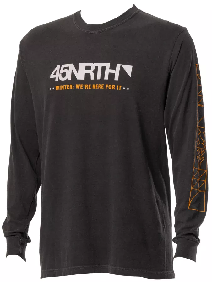 45NRTH Winter We're Here For It Long Sleeve T-Shirt - Unisex Grey 2X-Large