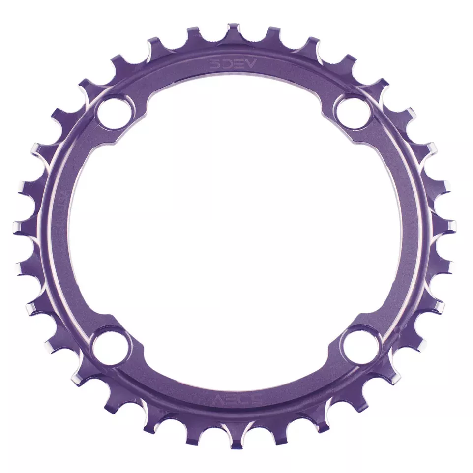 5dev-104-bcd-titanium-chainrings-34t-purple 5Dev 104 BCD Titanium Chainrings 34T Purple