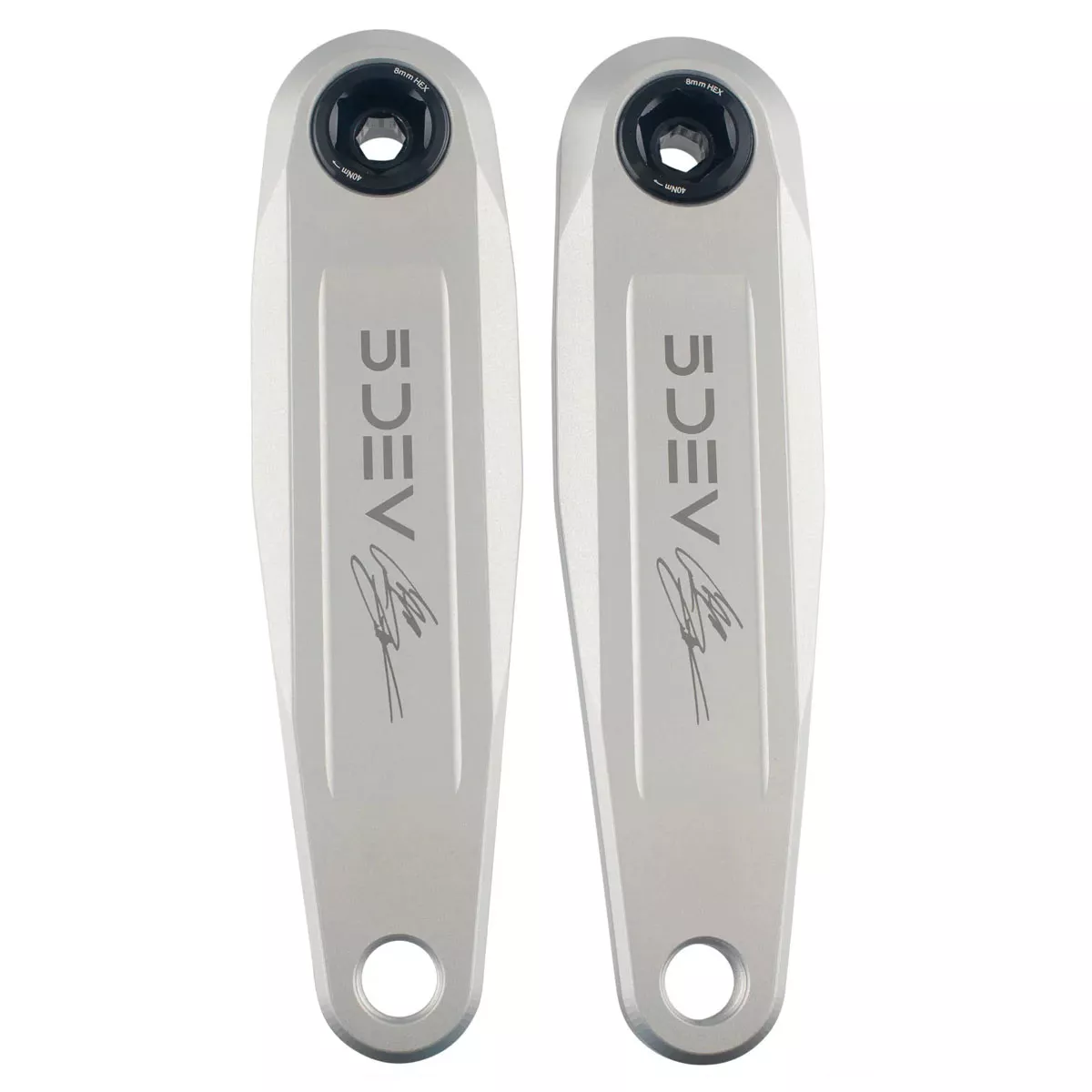 5Dev DH/Freeride Cranks 155mm No Spindle Clear/Silver