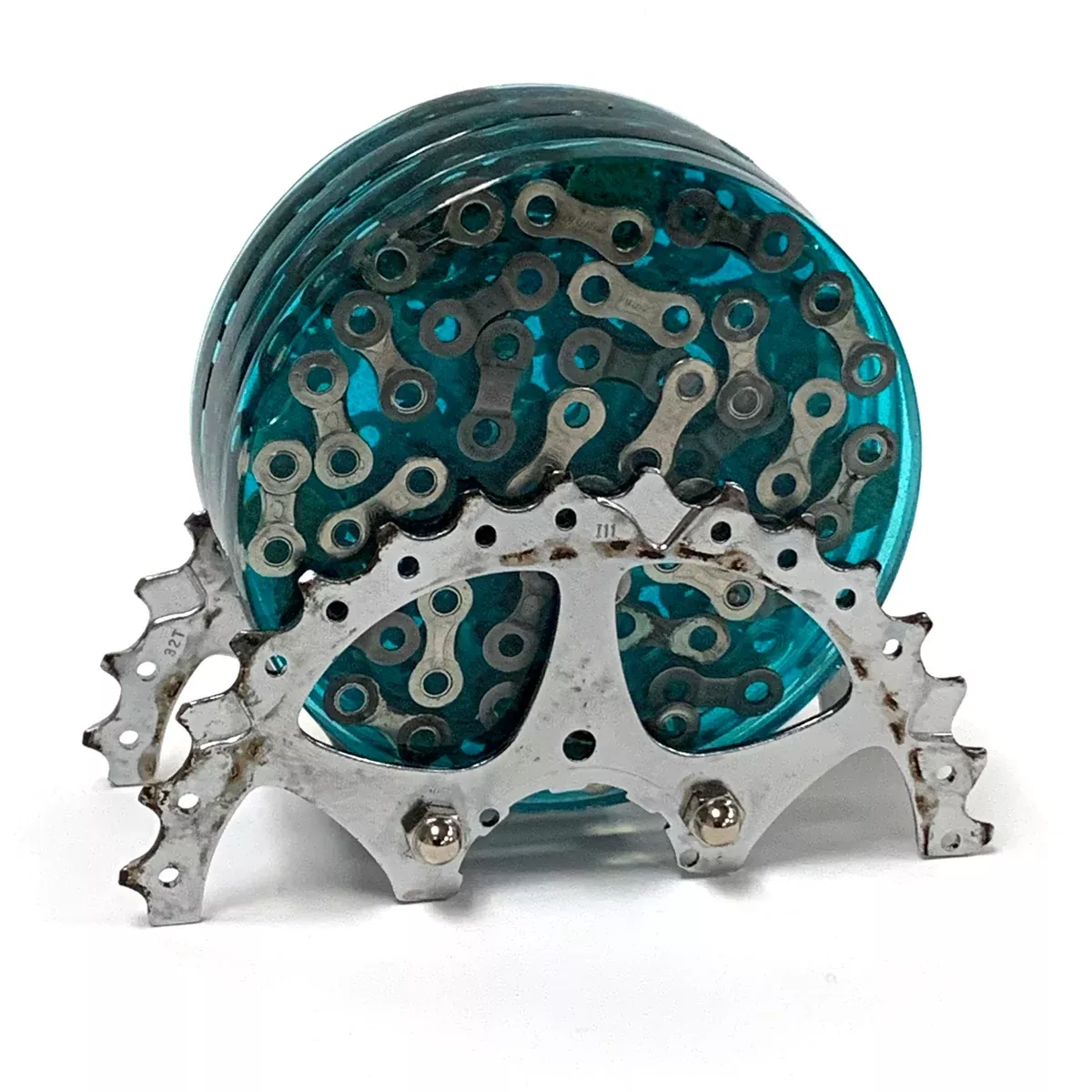 Bicycle Chain Link Resin Coasters - Set of 4 - with display holder [FINAL SALE]