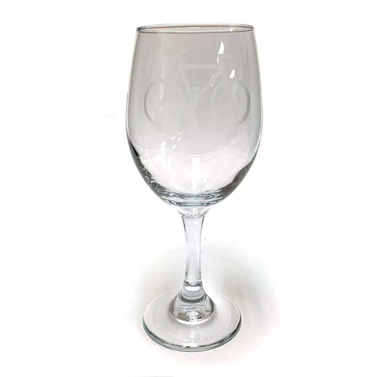 Bicycle-Etched 8-Inch Stemmed Wine Glass [FINAL SALE]