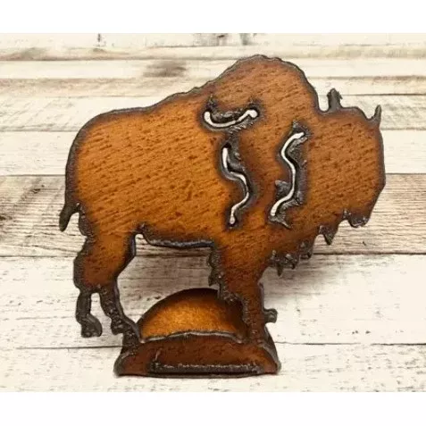 Buffalo Doodad Standing Rustic Metal Garden Figurine [FINAL SALE]