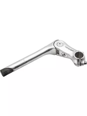 zoom-quick-comfort-adjustable-stem-90mm-25-4-clamp-adjustable-80-150deg-22-2-24t Zoom Quick Comfort Adjustable Stem - 90mm, 25.4 Clamp, Adjustable 80-150deg, 22.2-24tpi Quill, Aluminum, Silver